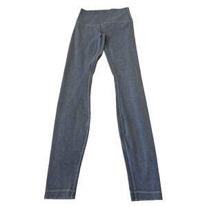 Lululemon Wunder Under High Rise Yoga Leggings Size 2 Blue/Gray Stretch